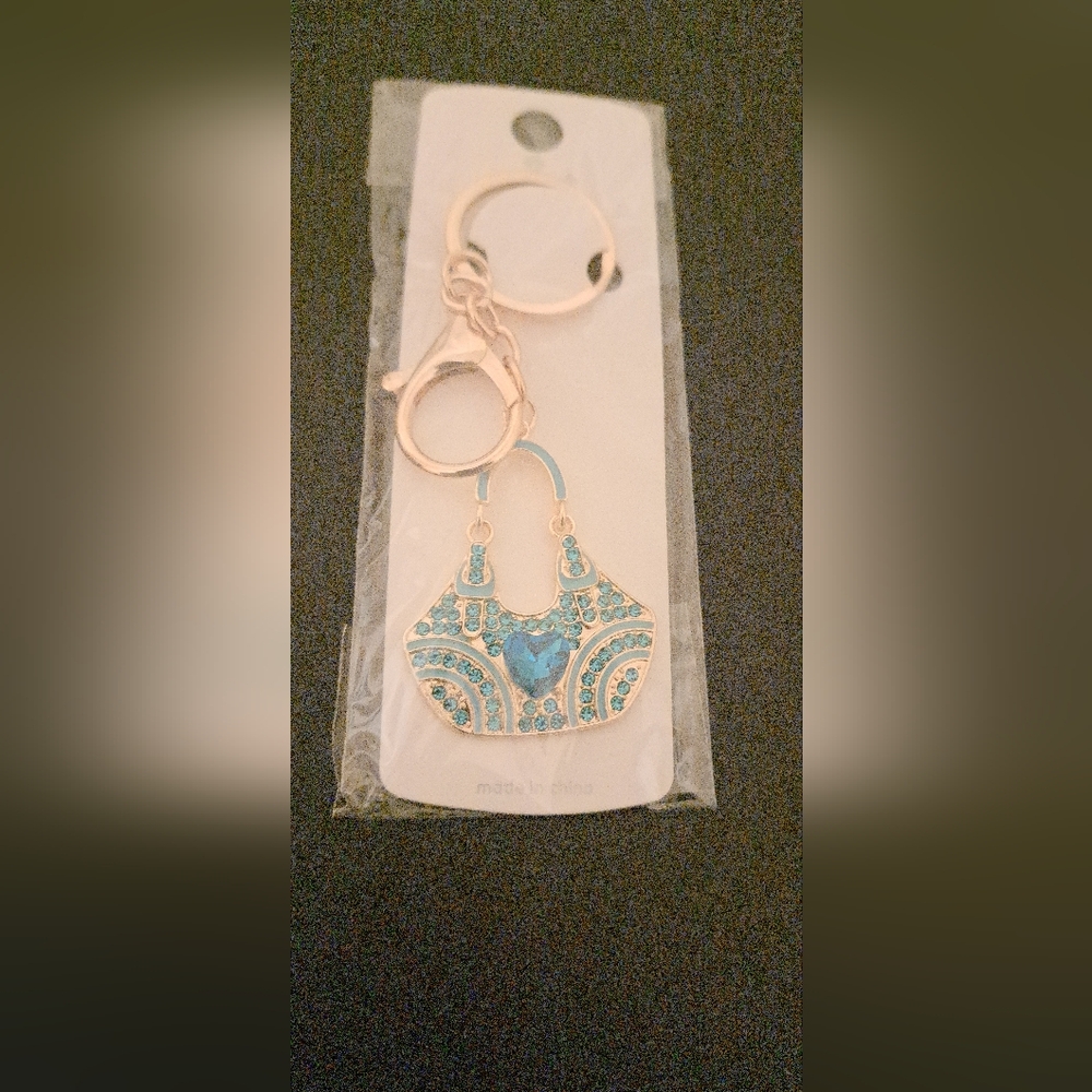 Elegant Blue Keychain Accessory New